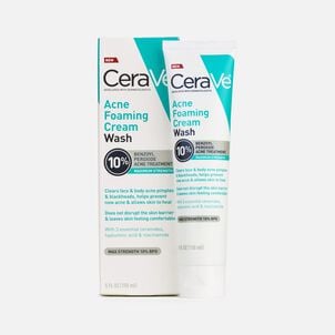CeraVe Acne Foaming Cream Face & Body Wash with Benzoyl Peroxide 10% Maximum Strength, 5 fl oz.