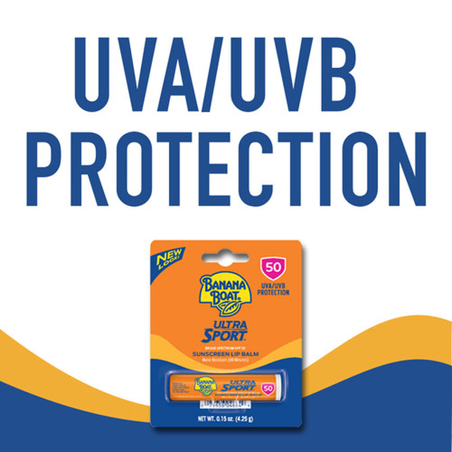 Banana Boat Ultra Sport Sunscreen Lip Balm SPF 50, 0.15oz