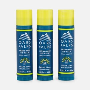 Oars + Alps SPF 18 Shine-Free Lip Balm, Kit Island Lime,  .15 oz., 3 ct.