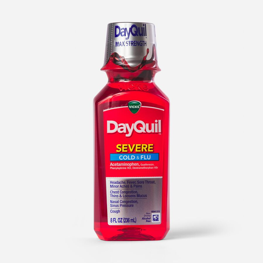 Vicks DayQuil Severe Liquid, 8 oz., , large image number 0