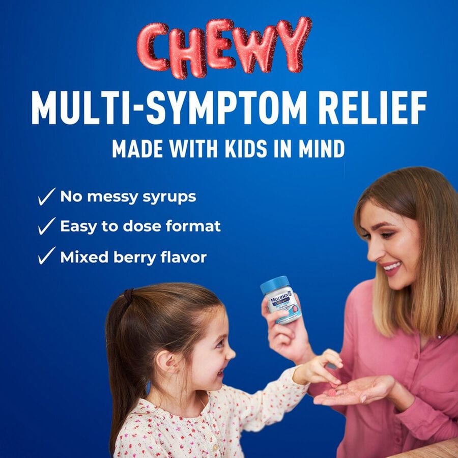 Mucinex Children's Mighty Chews Daytime Cold & Flu, Mixed Berry, 16 ct., , large image number 2