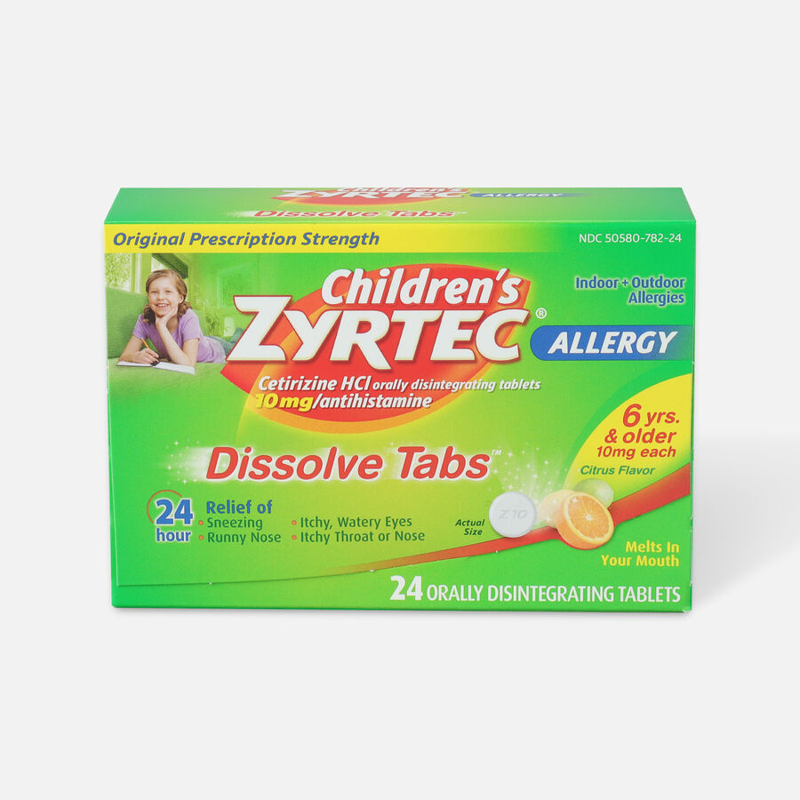 Children's Zyrtec 10mg Dissolve Tabs, Citrus Flavor, 24 ct., , large image number 0
