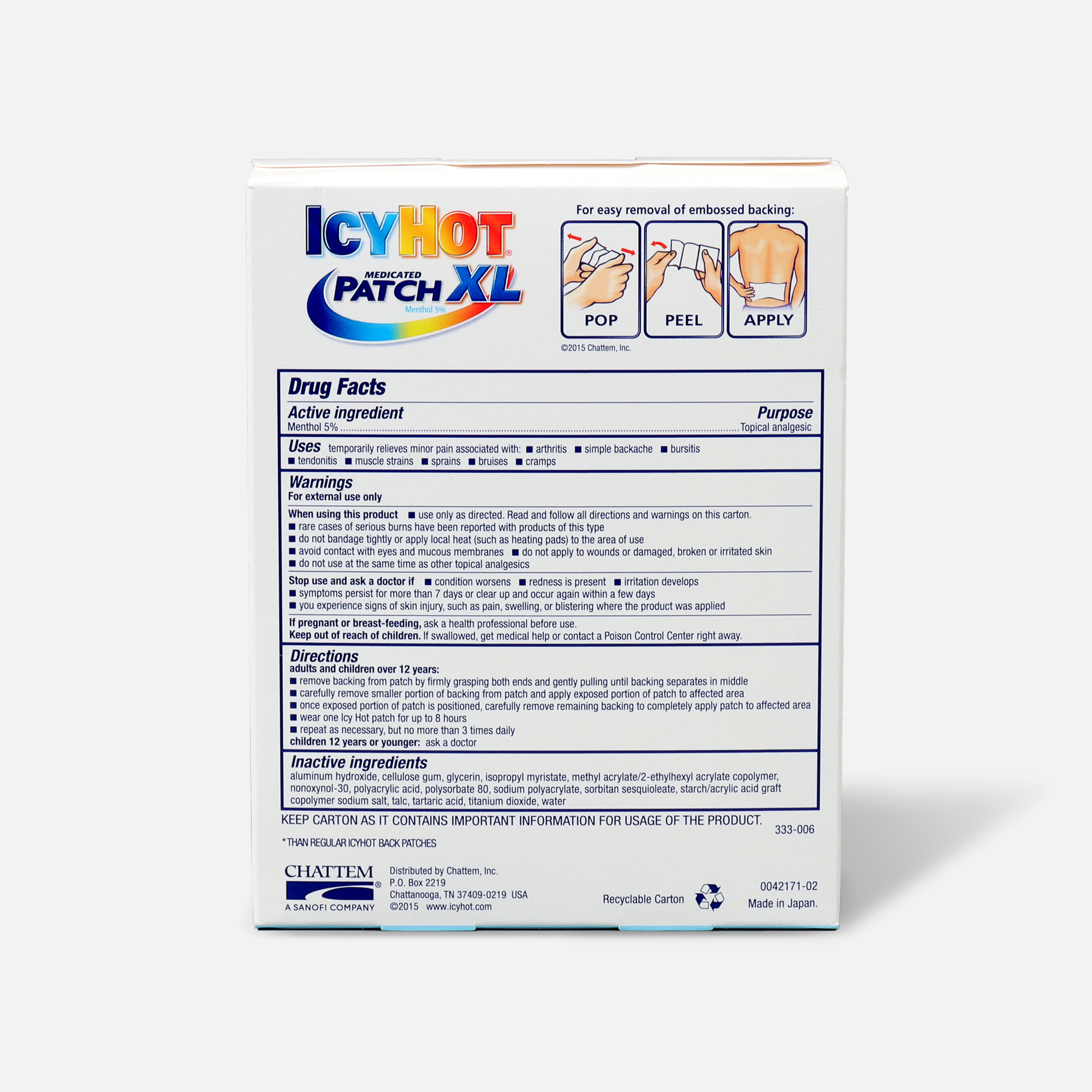 HSA Eligible Icy Hot Medicated Patch XL Back and Large Areas, 3 ct