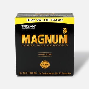 Trojan Magnum Lubricated Latex Condoms, Large