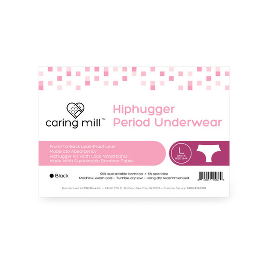 HSA Eligible Caring Mill™ Hiphugger Period UnderwearBlack HSA Eligible