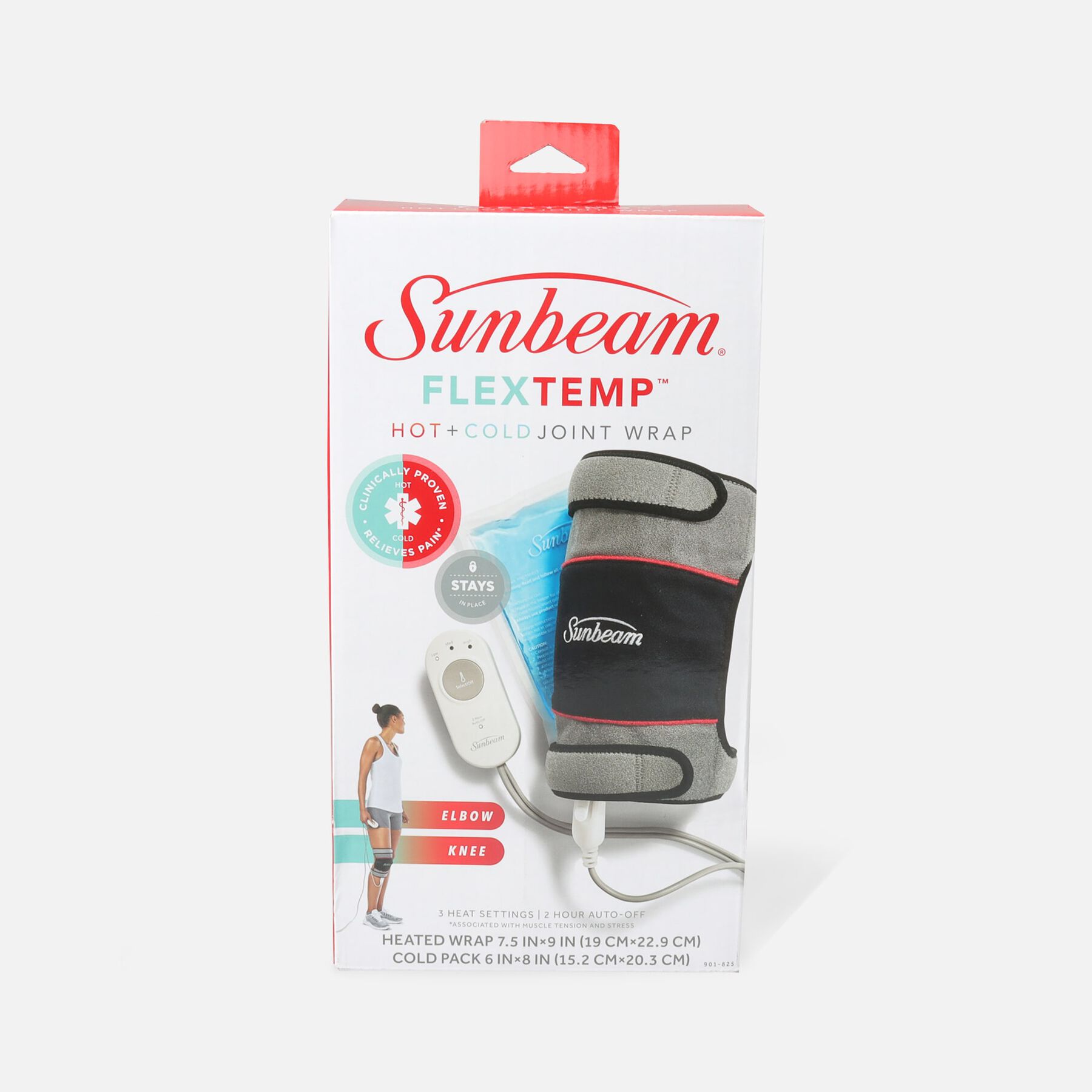 HSA Eligible Sunbeam FlexTemp Hot + Cold Joint Wrap With Gel Pack, Gray