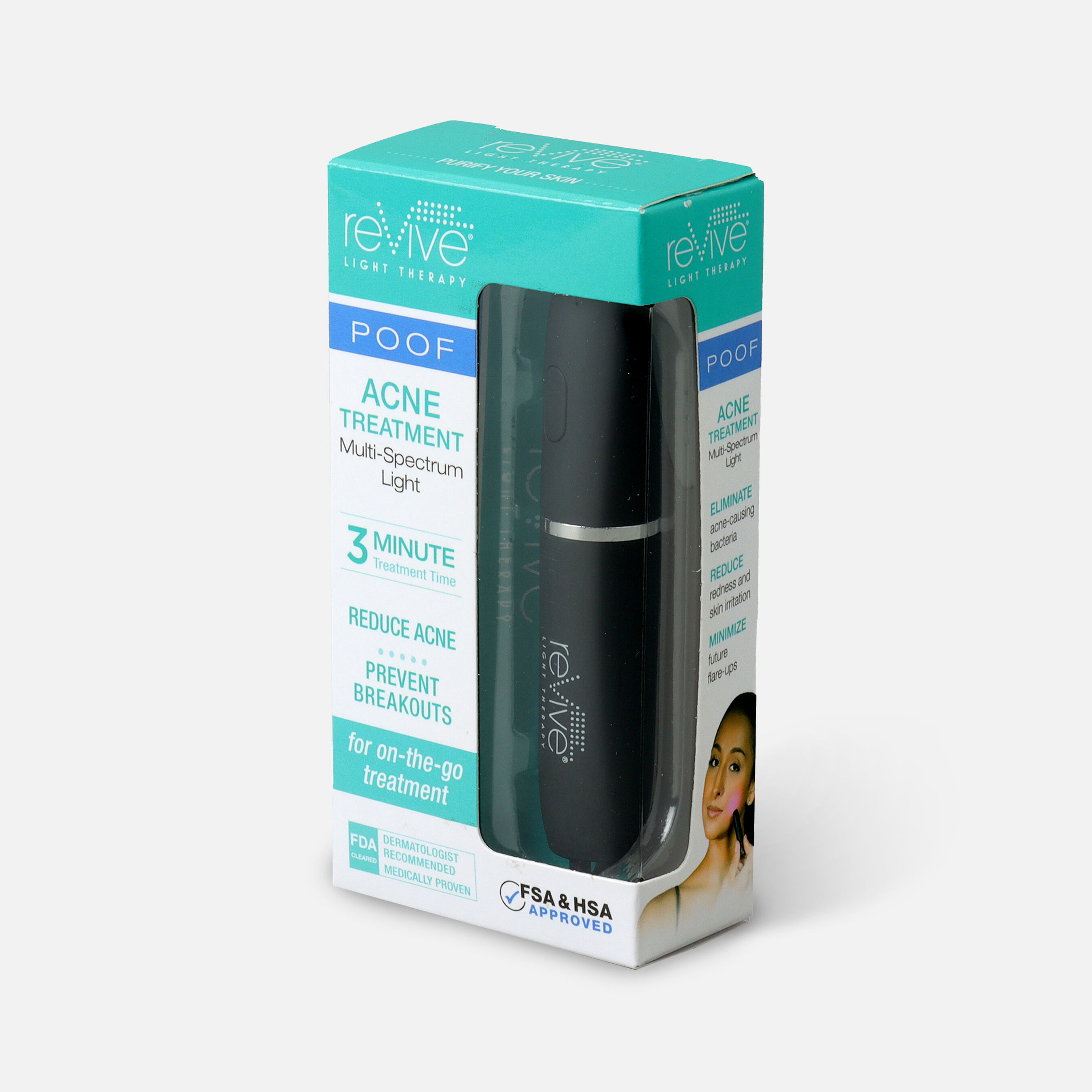 reVive Light Therapy Poof Portable Acne Treatment Black