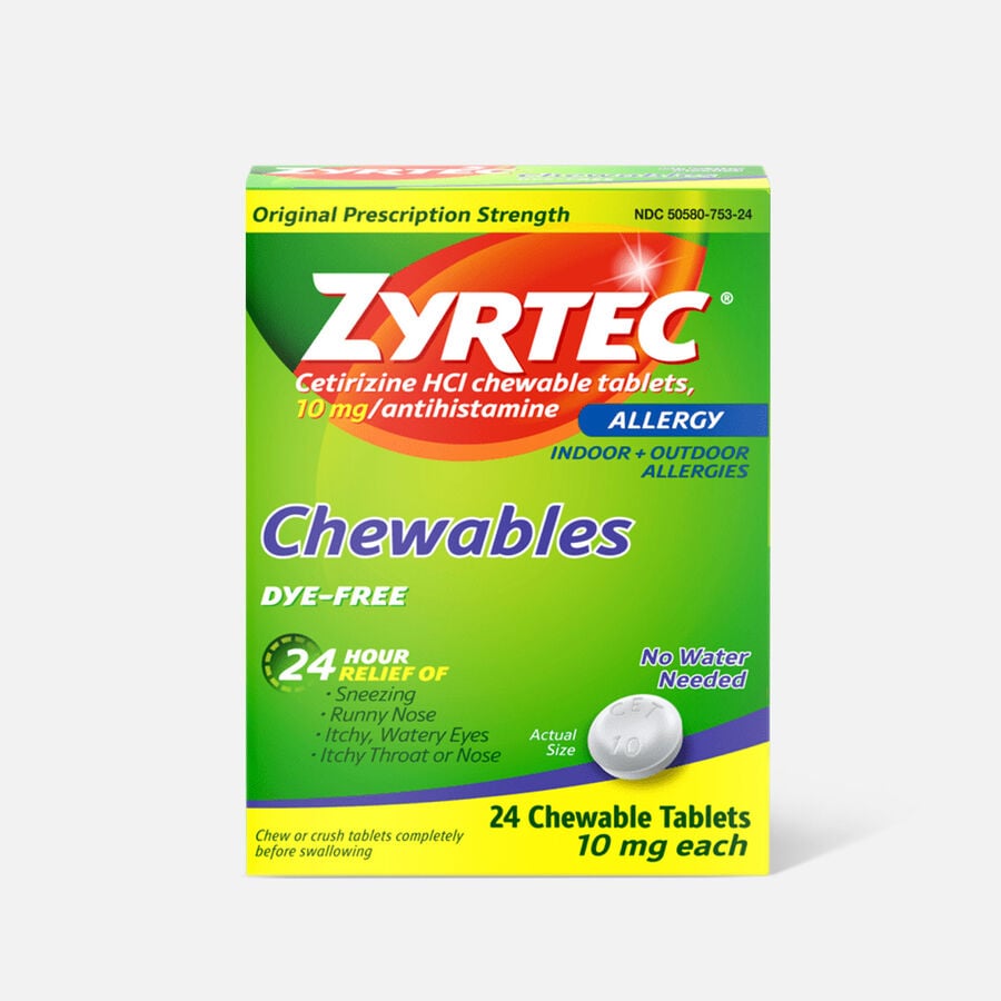 Zyrtec Allergy Chewable Tablet, 24 ct., , large image number 0