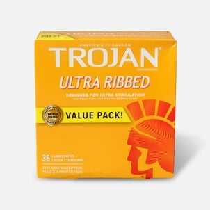 Trojans Condoms, Ribbed, Lubricated, Latex