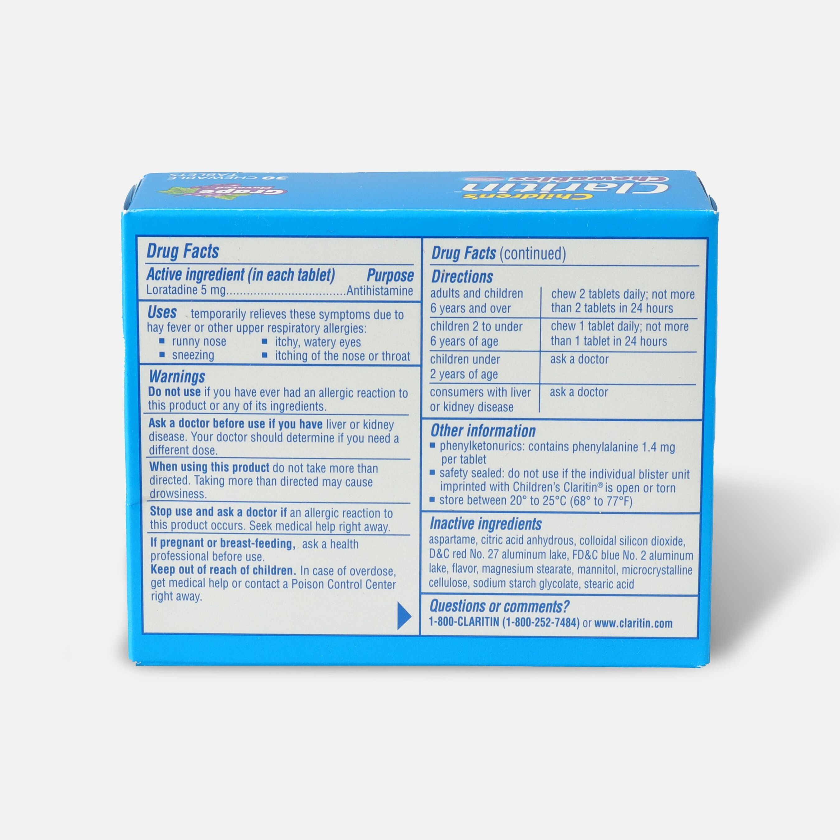 Claritin Children's Allergy Chewables, Grape Flavor, 30 Count