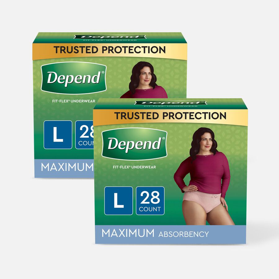 HSA Eligible Depend FITFLEX Underwear, Maximum Absorbency, Large, 28