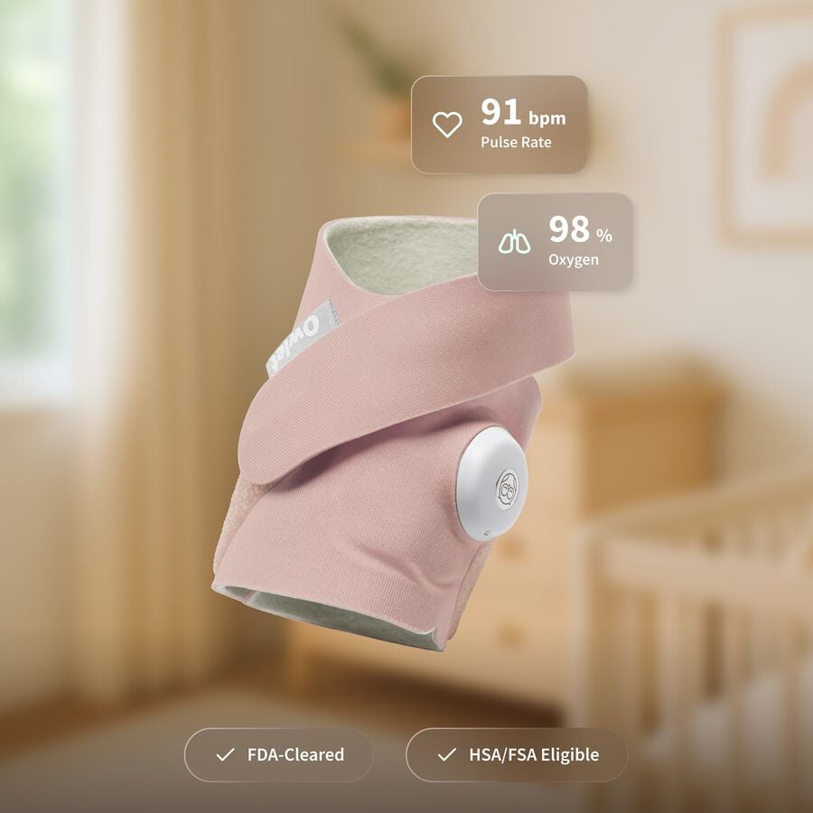 Owlet Dream Sock Baby Monitor, Dusty Rose, Dusty Rose, large image number 1