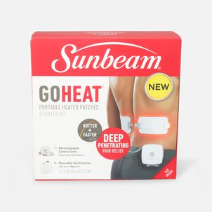 Sunbeam GoHeat Portable Heated Patches, Starter Kit, White, 3 Heat Settings