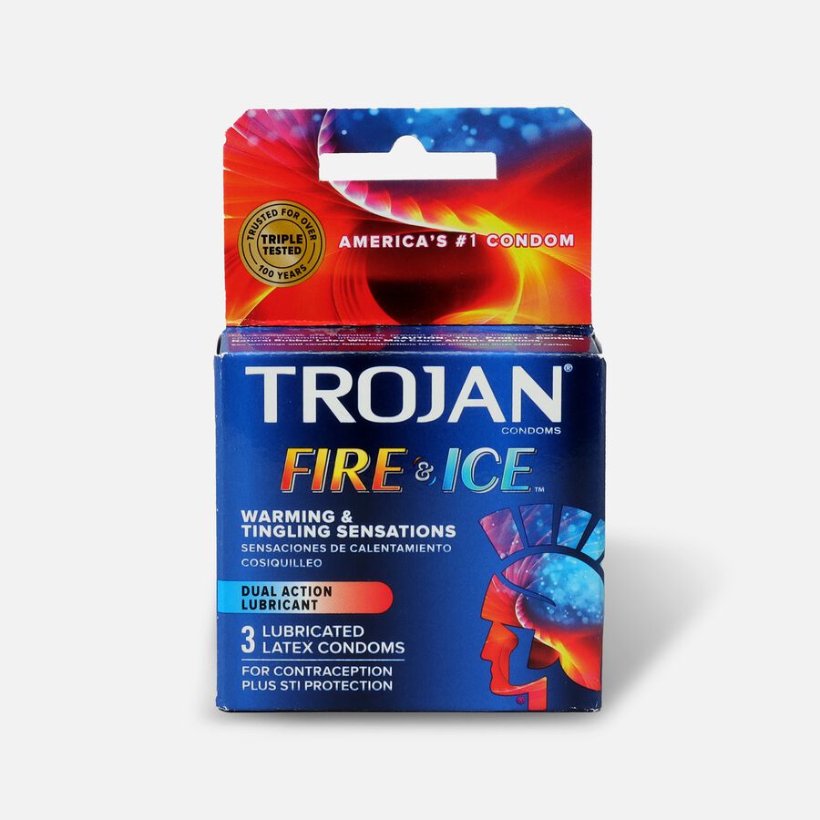 Trojan Fire & Ice Condoms, 3 Pack, , large image number 0