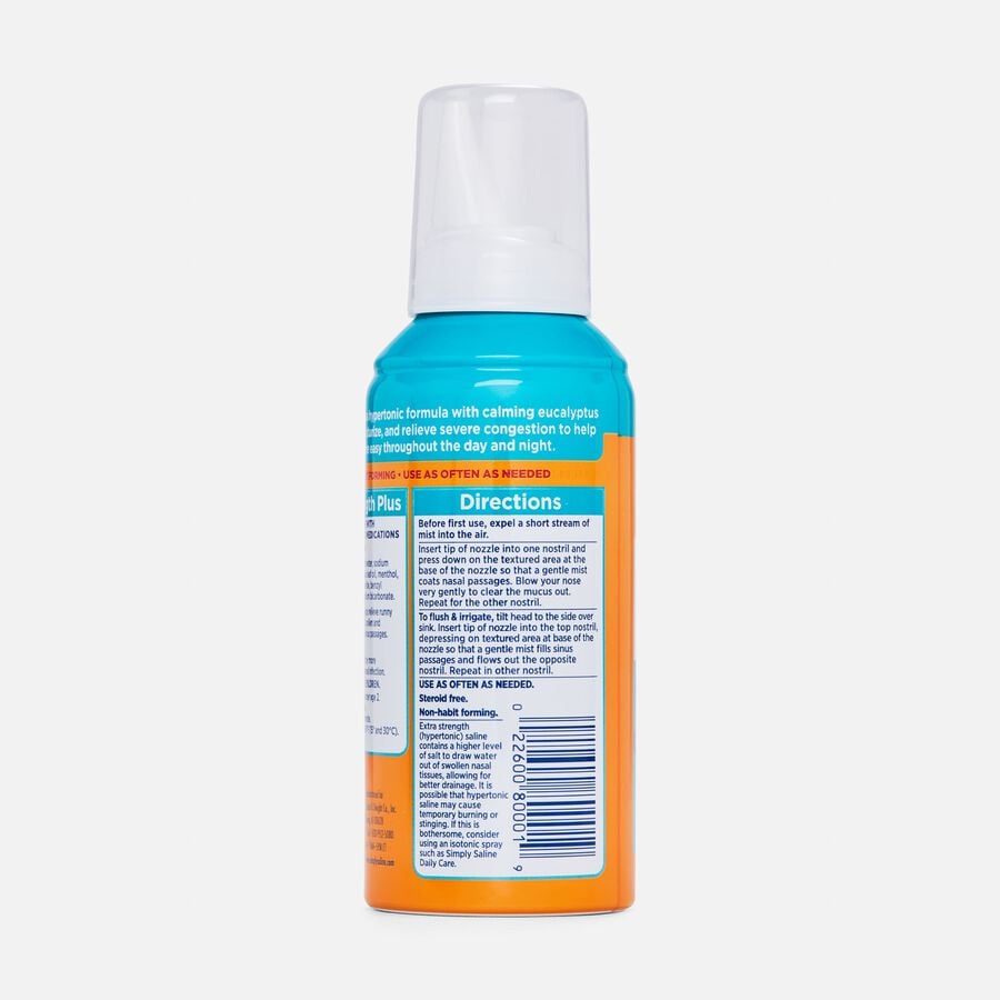 Simply Saline Adult Nasal Mist Extra Strength Plus with Calming Eucalyptus, 4.6 oz., , large image number 2