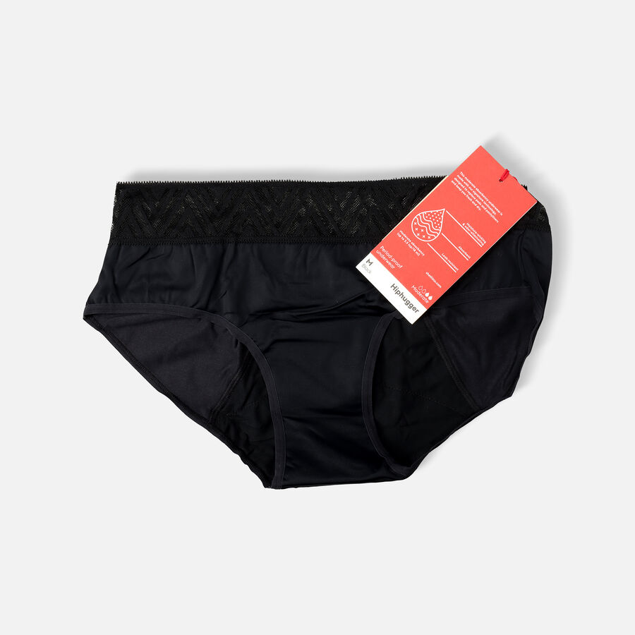 THINX Womens Hiphugger Underwear Period Panties Black Sz Medium Moderate  Defect