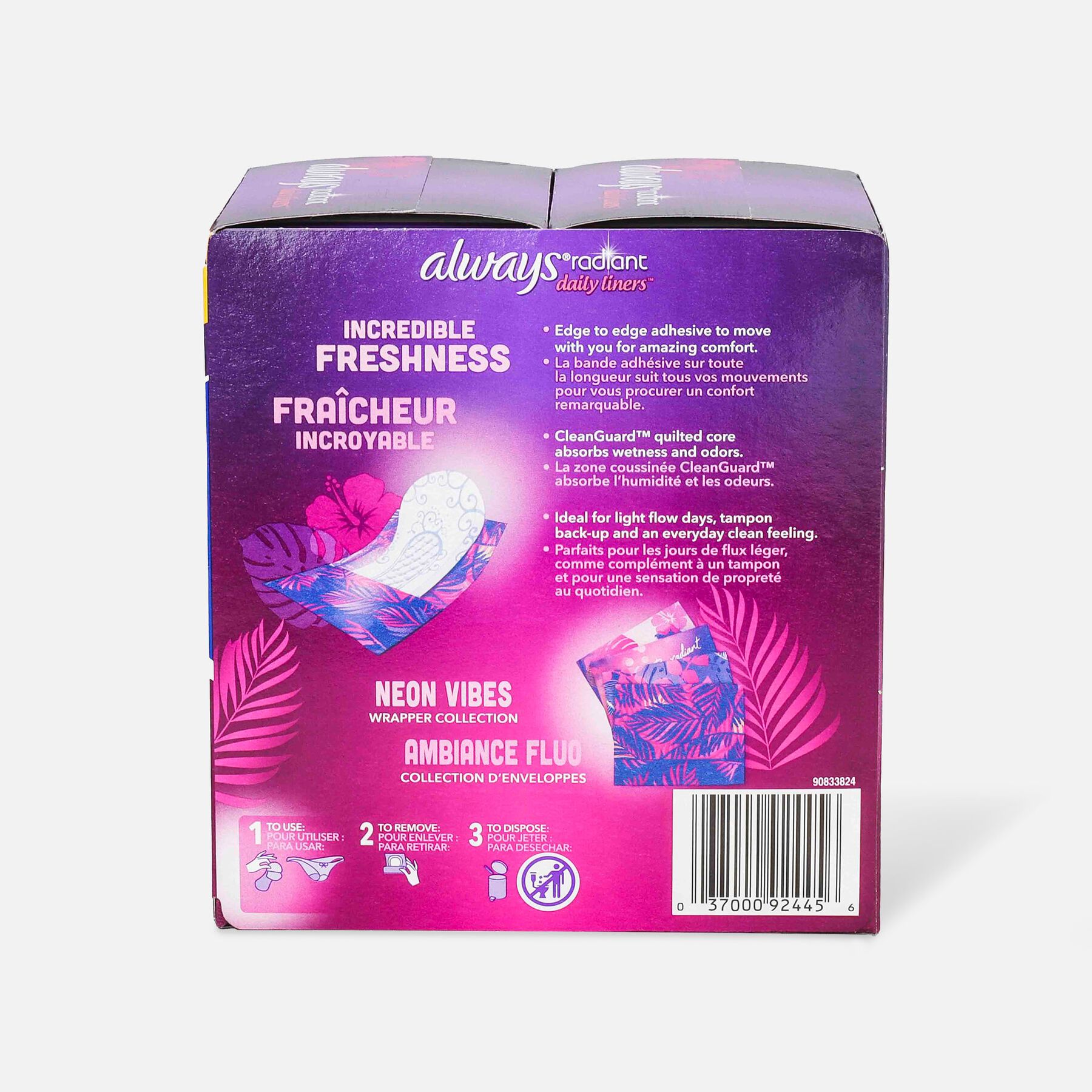 HSA Eligible Always Radiant Daily Liners Regular Absorbency Unscented