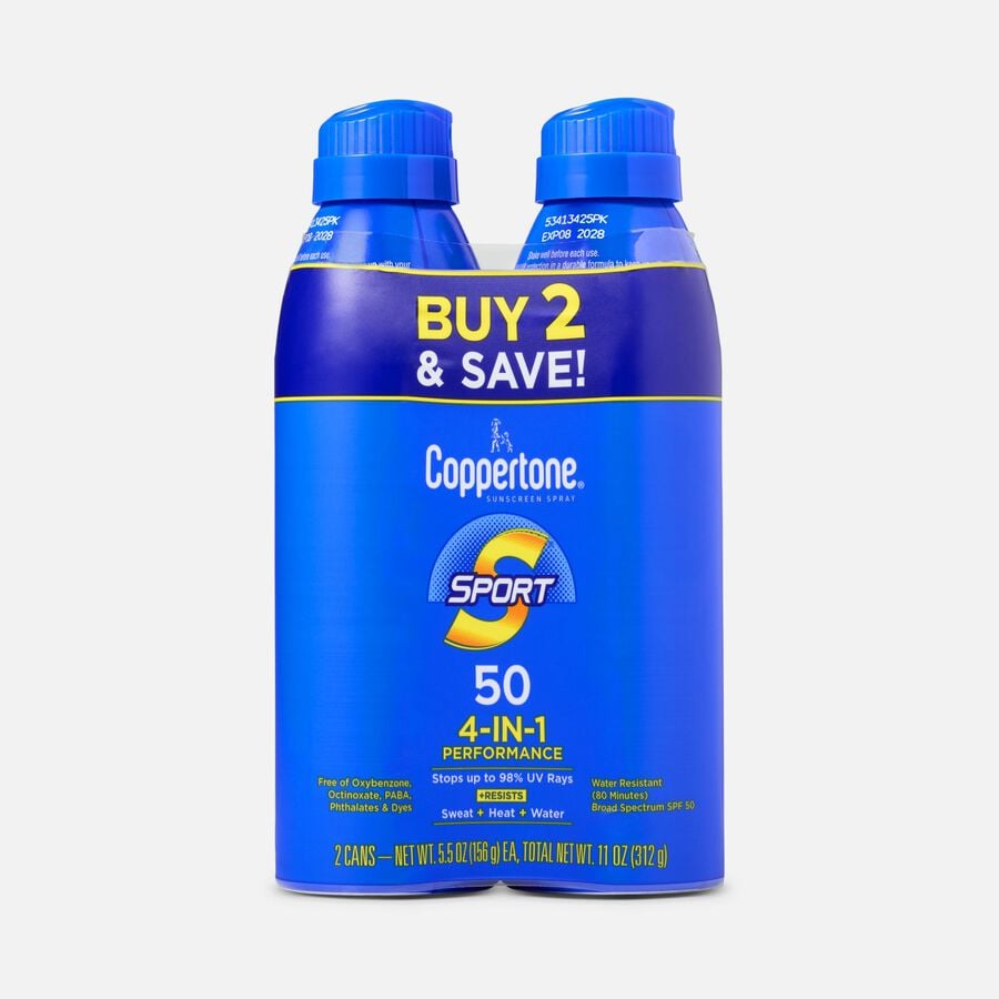 Coppertone Sport Sunscreen Spray SPF 50, 5.5 oz. - Twin Pack, , large image number 0