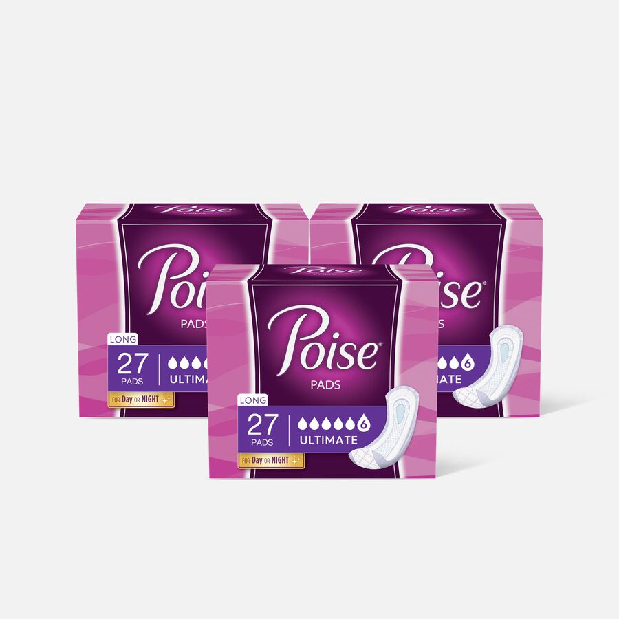 HSA Eligible Poise Incontinence Pads, Ultimate Absorbency, Long, 27 ct