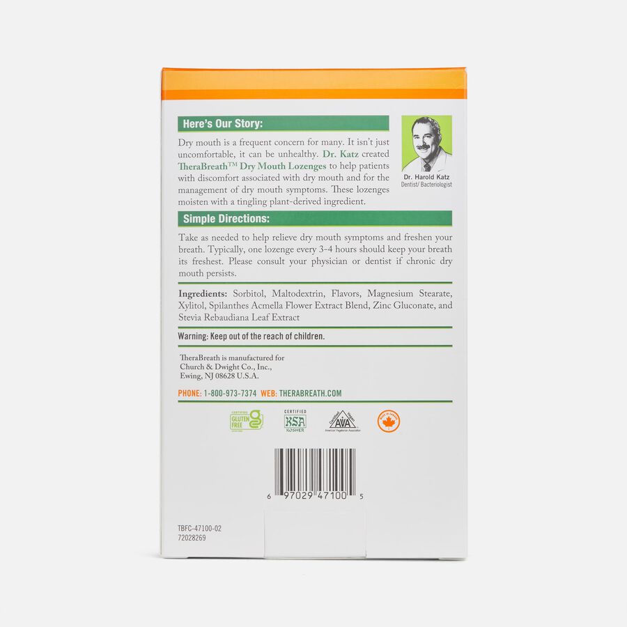 TheraBreath Dry Mouth Lozenges, Mandarin Mint, 100 ct., , large image number 1