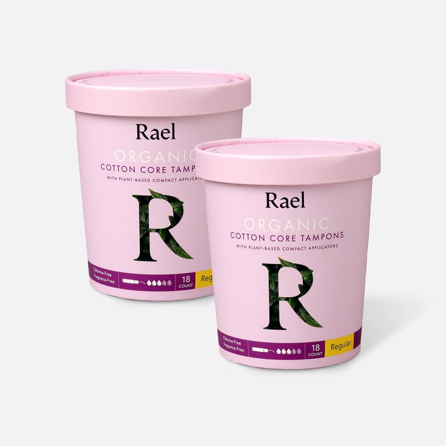 HSA Eligible Rael Organic Cotton Core Tampons with Plant Based Compact