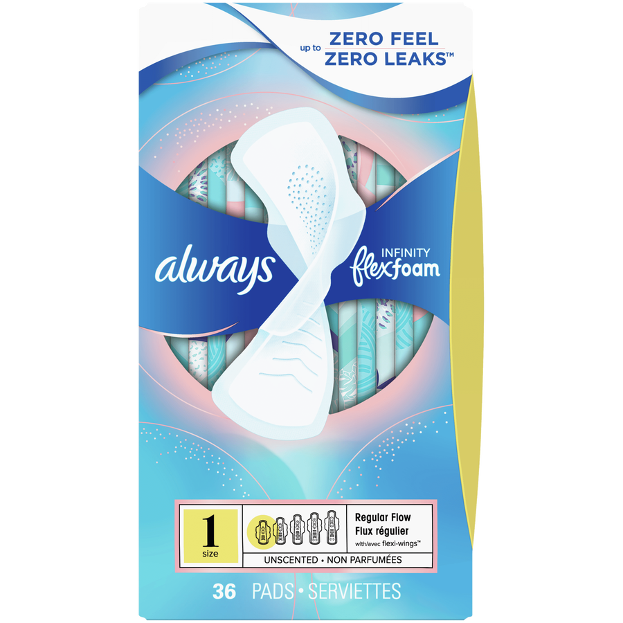 Always Infinity FlexFoam Pads with Wing, Unscented