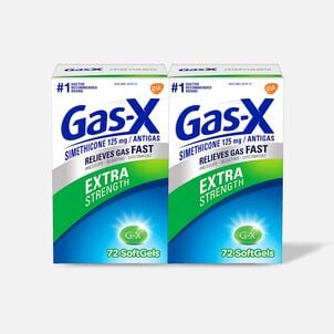 Gas-X Extra Strength Softgel, 125 mg, For Fast Relief From Gas, Bloating & Discomfort, 72 ct. (2-Pack)