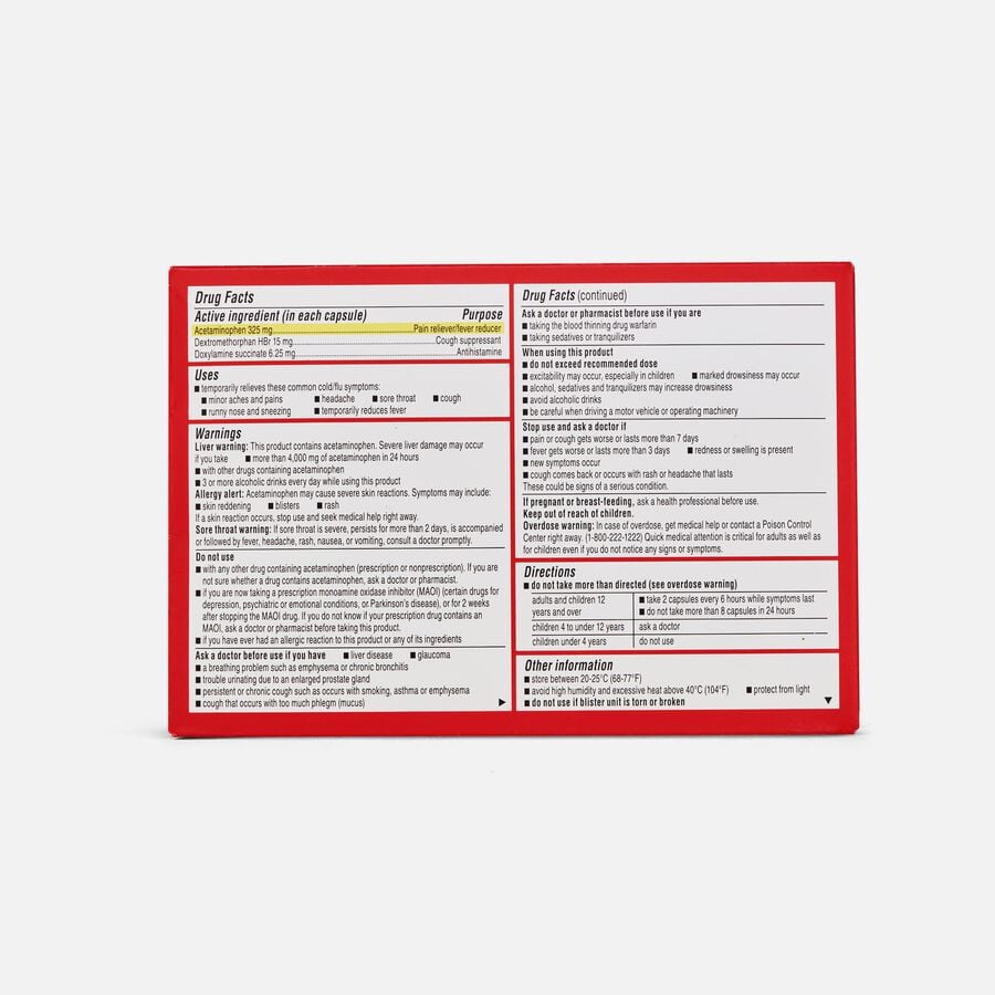 Tylenol Cold & Flu Multi-Symptom Night Liquid Gels, 24 ct., , large image number 1