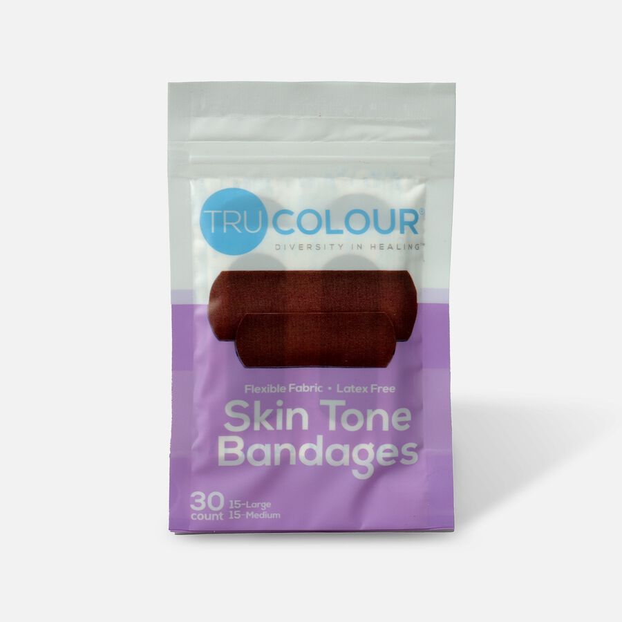 Tru-Colour Bandages Flexible Fabric Bandages, Dark Shade - 30 ct., , large image number 0