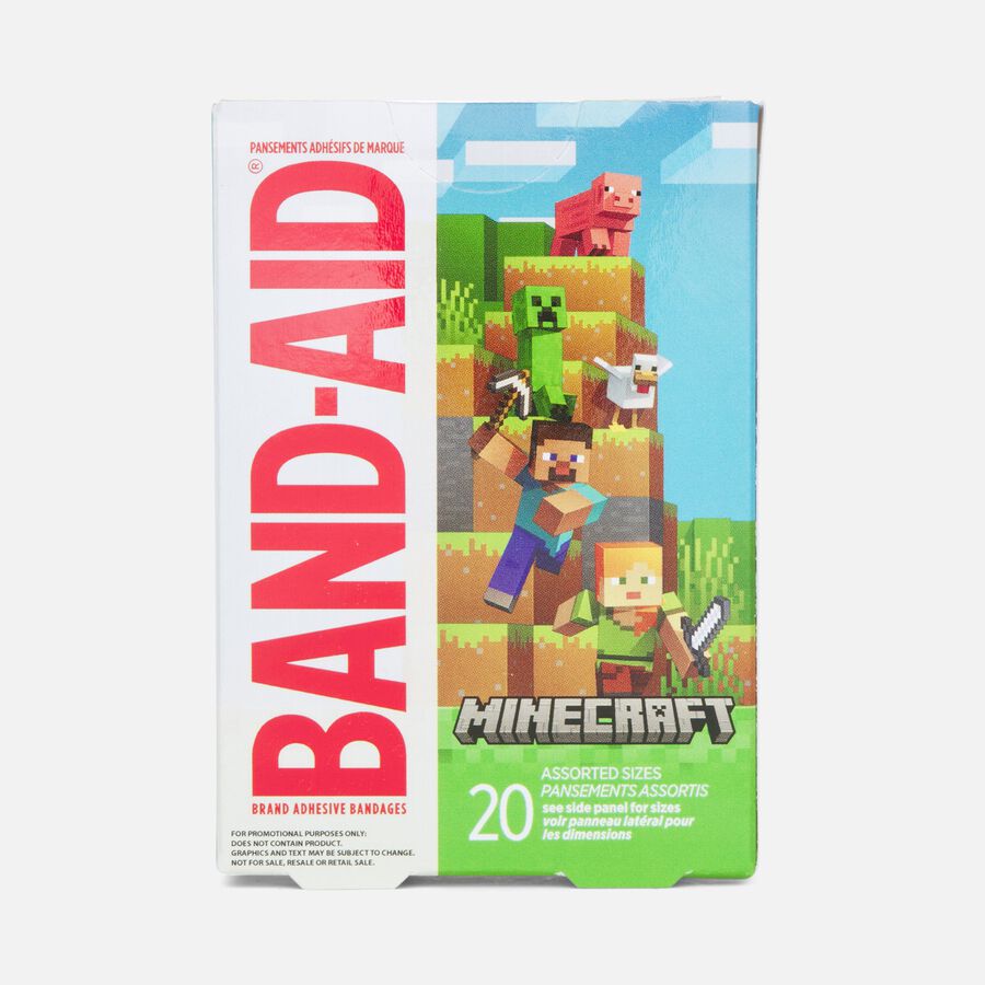 BAND-AID&reg; Brand Adhesive Bandages, MineCraft, Assorted Sizes, 20 ct., , large image number 1
