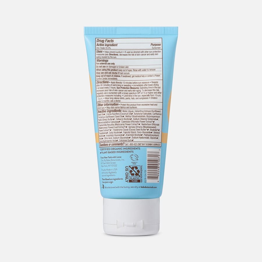 Babo Botanicals Baby Skin Mineral Sunscreen Lotion, SPF 50, 3 fl oz., , large image number 1