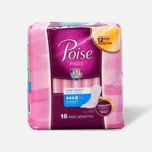 Poise Moderate Absorbency Pads Long Length 16ct
