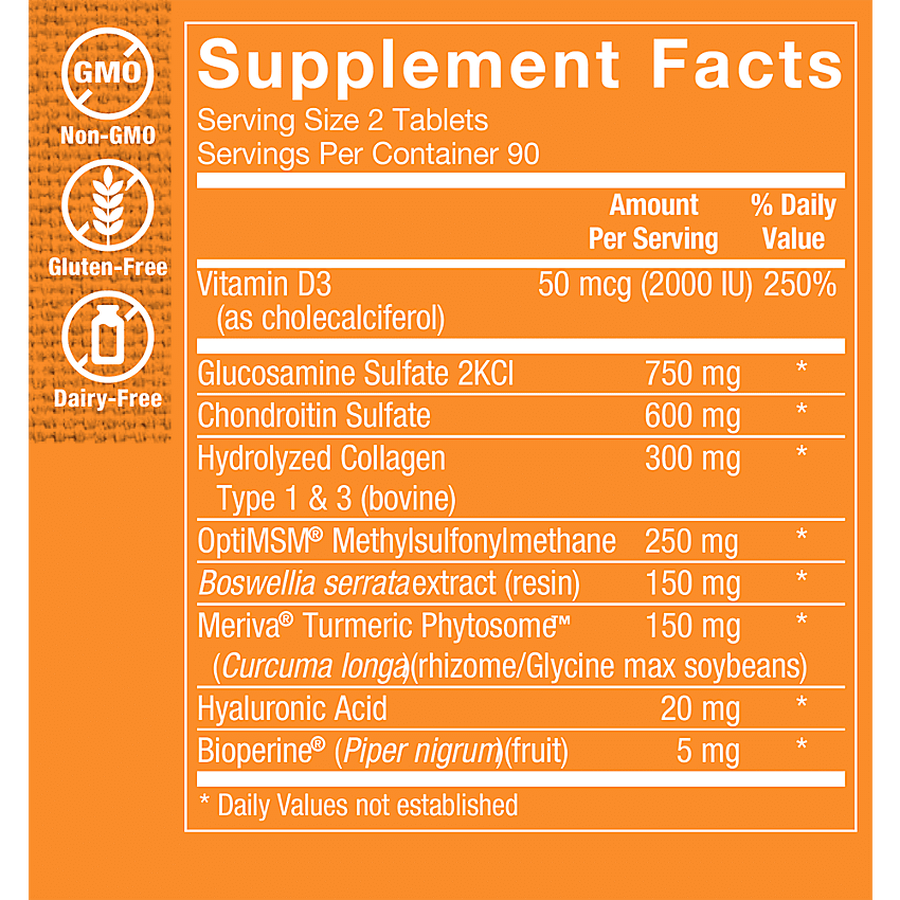 Vitamin Shoppe Ultimate Gold Joint Care, Tablets, 180 ct., , large image number 2