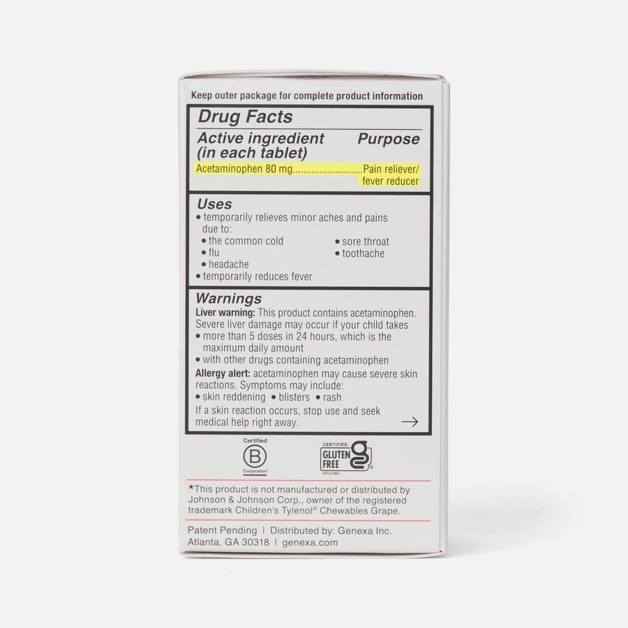 Genexa Children's Acetaminophen Chewable, 24 ct., , large image number 1