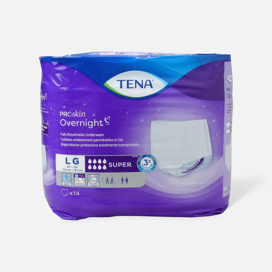 TENA Protective Underwear, Overnight Super, Medium 34"- 44", , large image number 0