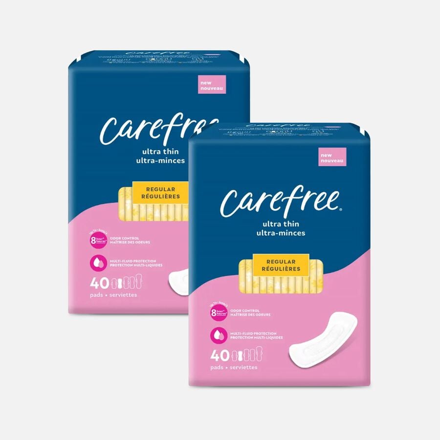 Carefree Ultra Thin Regular Pads, Wingless, 40 ct. (2-Pack), , large image number 0