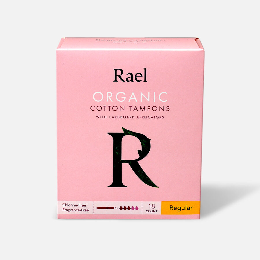 Rael Organic Cotton Tampons with Cardboard Applicator, , large image number 0