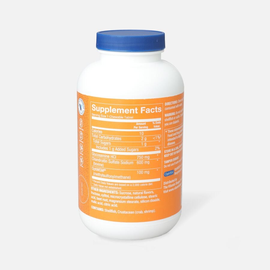 Vitamin Shoppe Glucosamine Chondroitin With MSM, Raspberry Chewable Wafers, 120 ct., , large image number 1