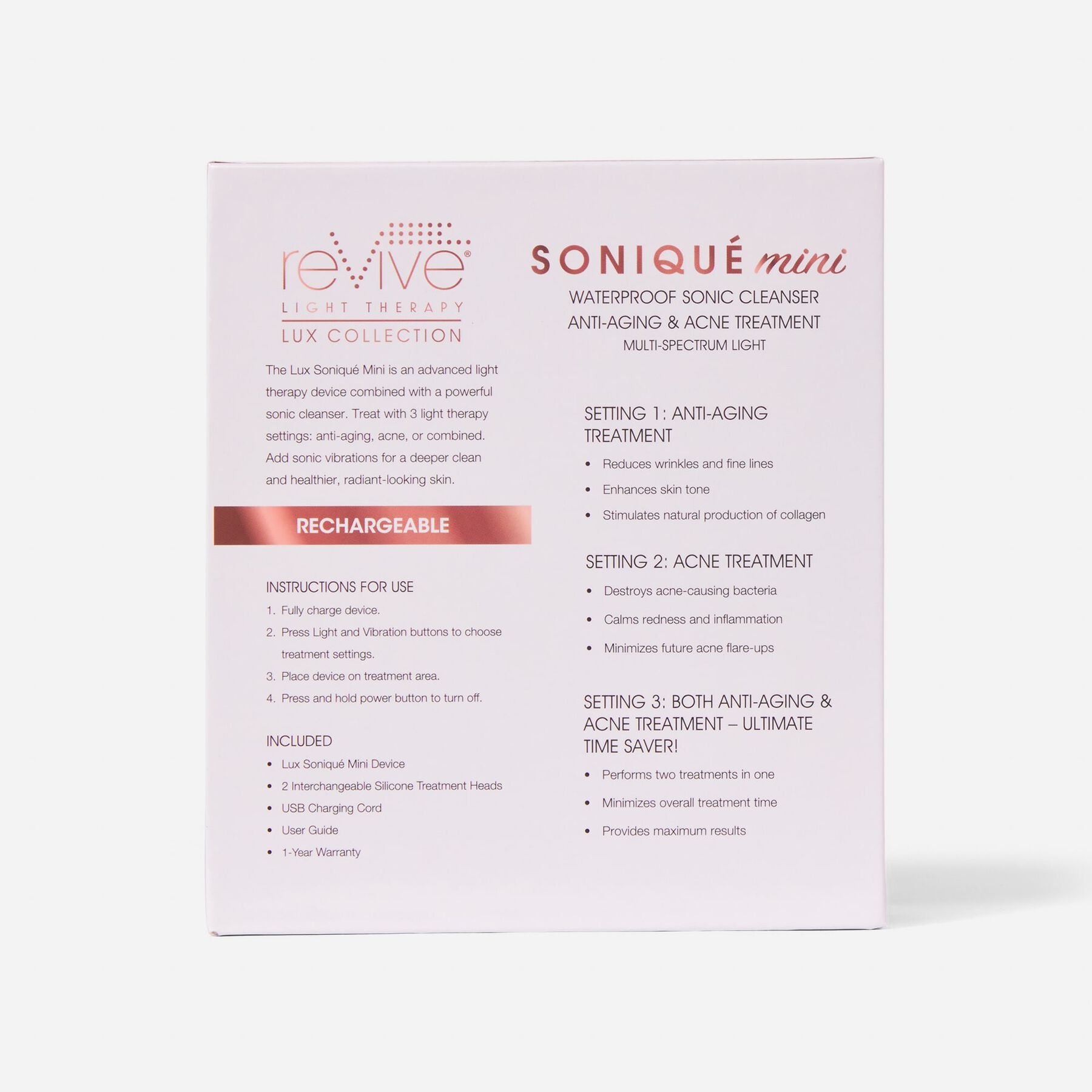 HSA Eligible reVive Light Therapy LUX Sonique Mini Sonic Cleansing Device HSA Eligible