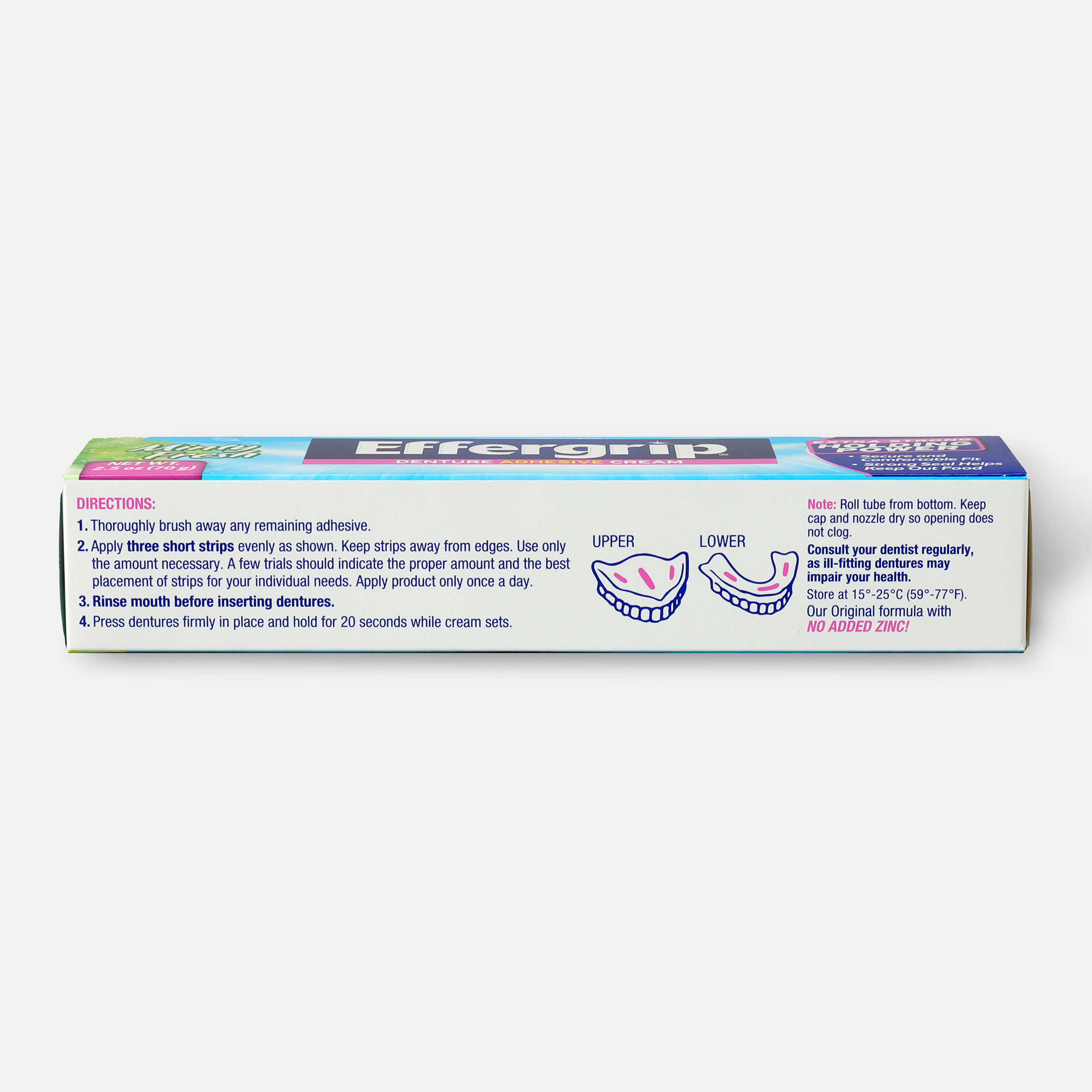 Effergrip Denture Adhesive Cream Minty Fresh, 2.5oz