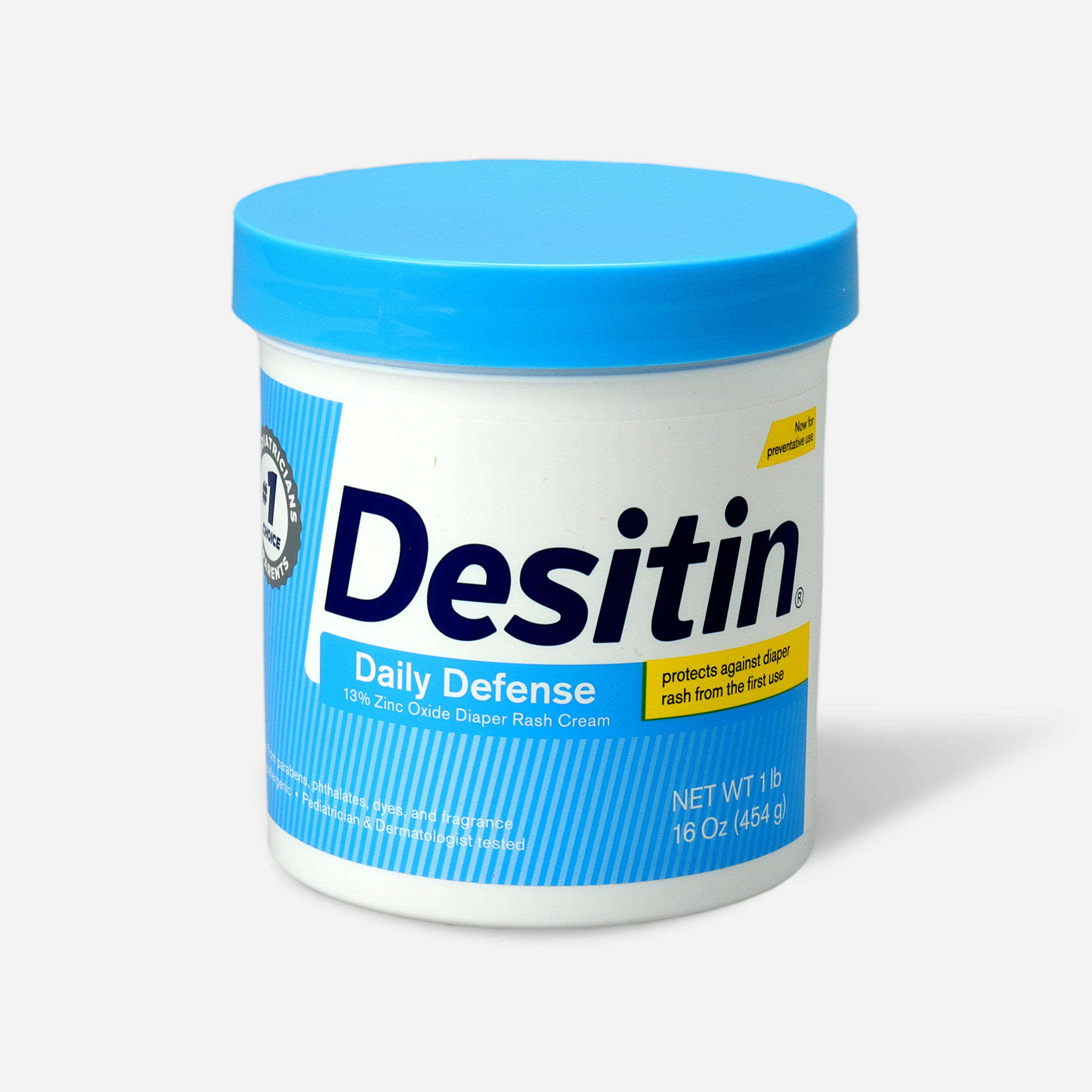 Desitin Daily Defense Zinc Oxide Diaper Rash Cream Jar, 16 oz