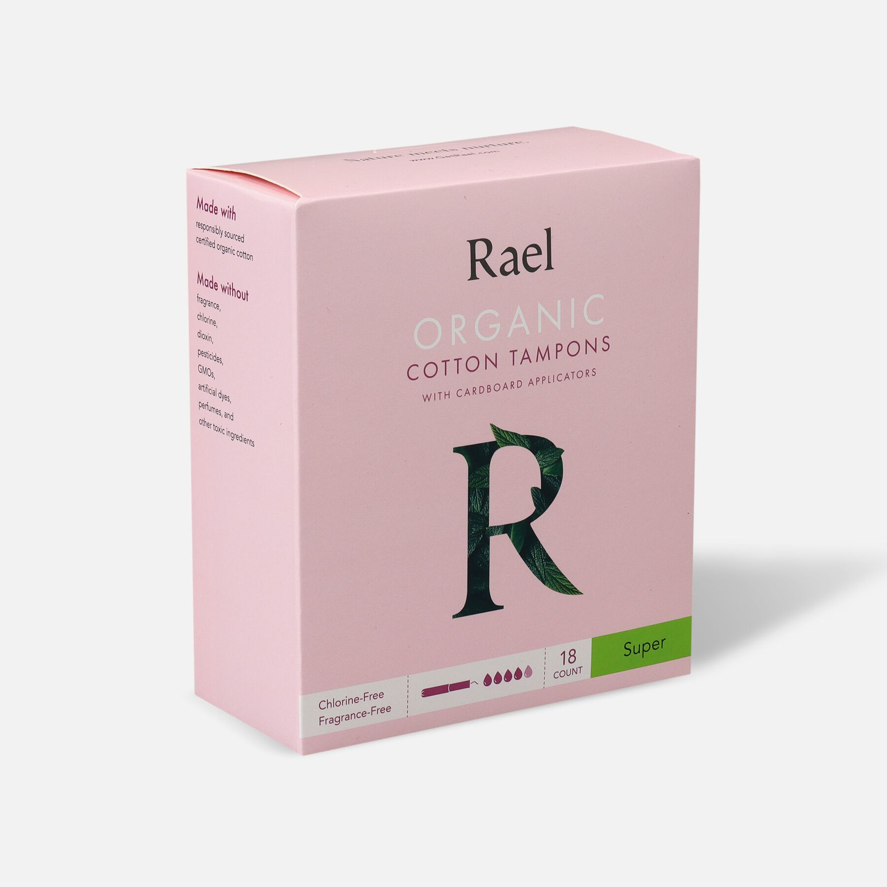 Rael Organic Cotton Tampons with Cardboard Applicator