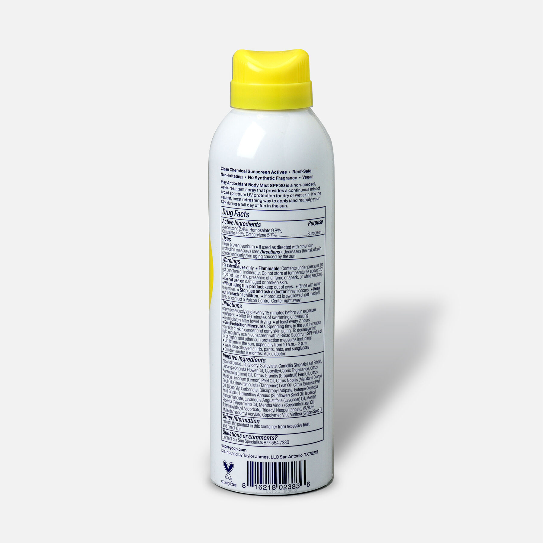 HSA Eligible Supergoop! PLAY Antioxidant Body Mist SPF 30 with Vitamin