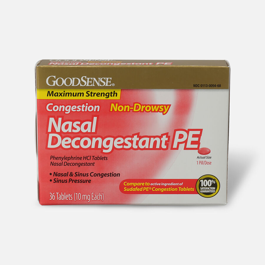 GoodSense® Nasal Decongestant PE 10 mg Non Drowsy Tablets, , large image number 0