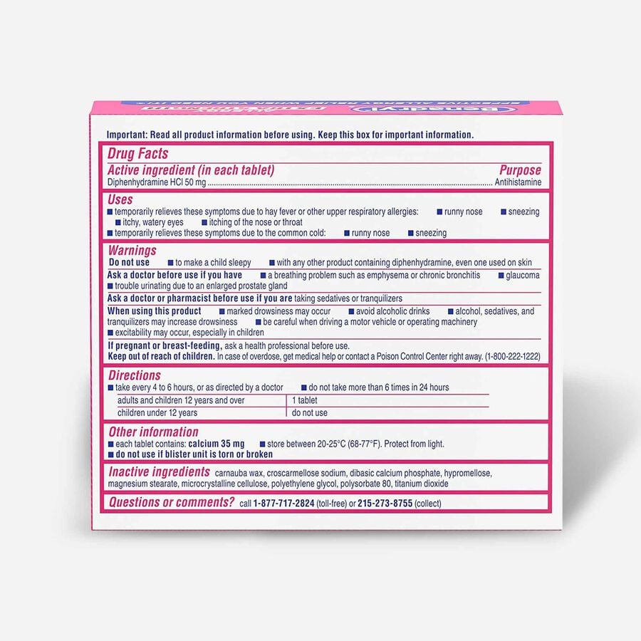 Benadryl Extra Strength Allergy Tablet, 24 ct., , large image number 1