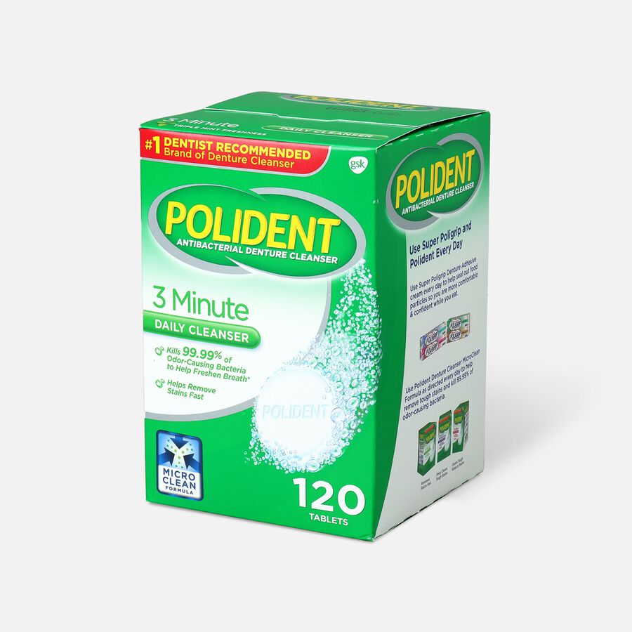 Polident 3 Minute Antibacterial Denture Cleanser Tablets - 120 ct., , large image number 3