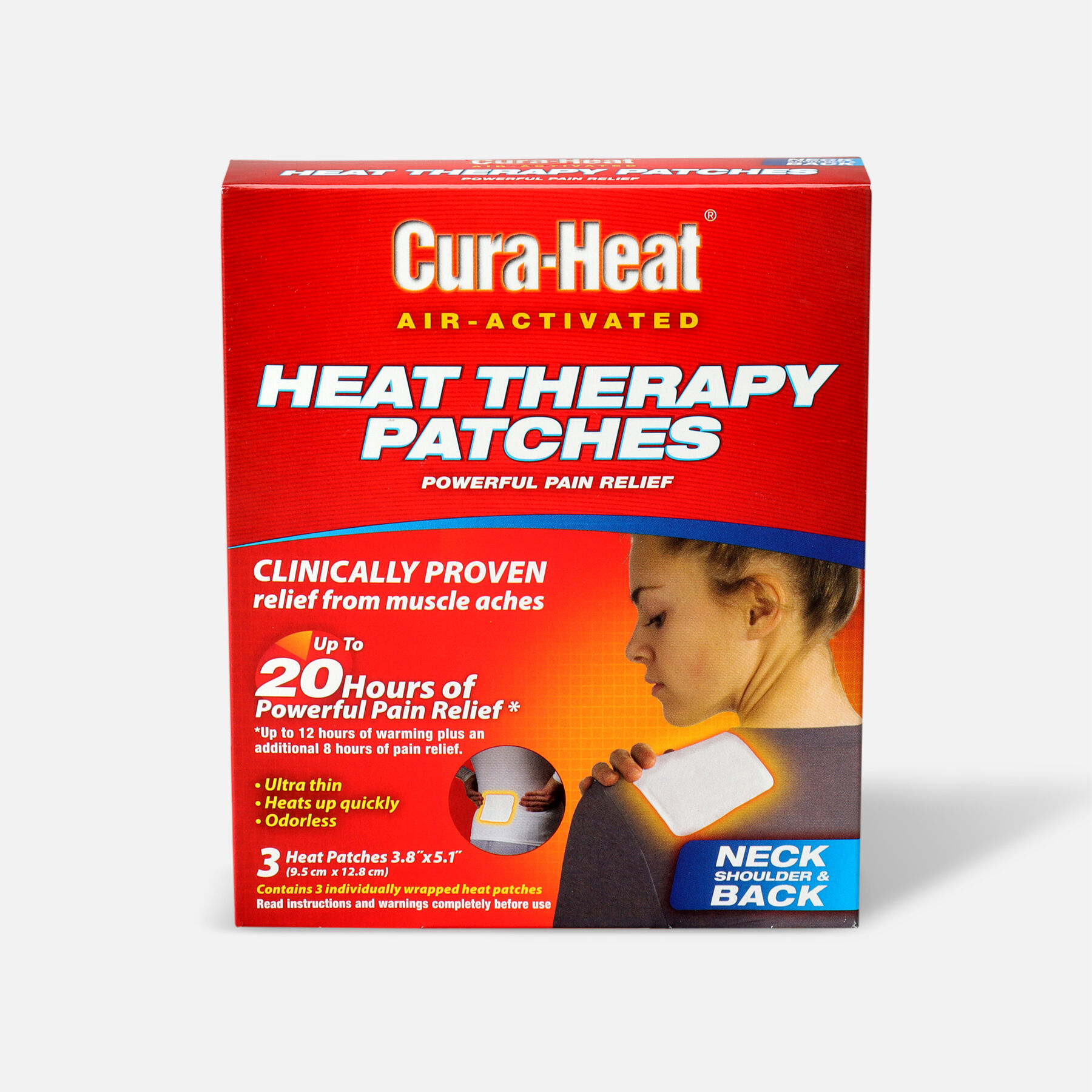 HSA Eligible CuraHeat Therapeutic HeatPacks for Back, Shoulder, and