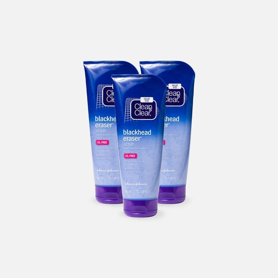 Clean & Clear Blackhead Eraser Scrub Oil Free, 7 oz. (3-Pack), , large image number 0