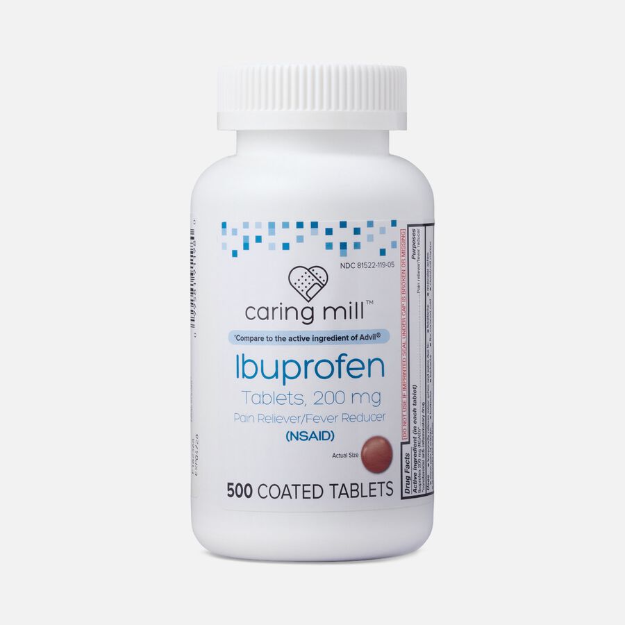 Caring Mill&trade; Ibuprofen Pain Reliever / Fever Reducer (NSAID) Brown Coated Tablets, , large image number 0