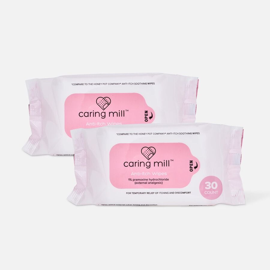 Caring Mill™ Anti-Itch Feminine Wipes, 30 ct. (2-Pack), , large image number 0